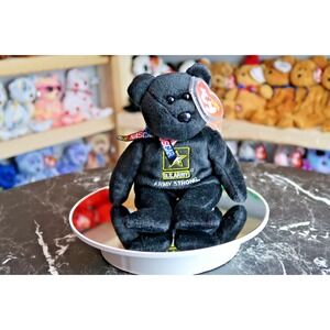 TY Beanie Baby - Mark Martin #01 U.S. Army NASCAR Bear | MWMT | Vintage | Rare